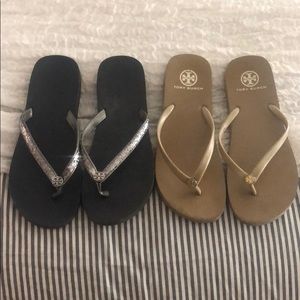 2 pair of Tory Burch flip flops!